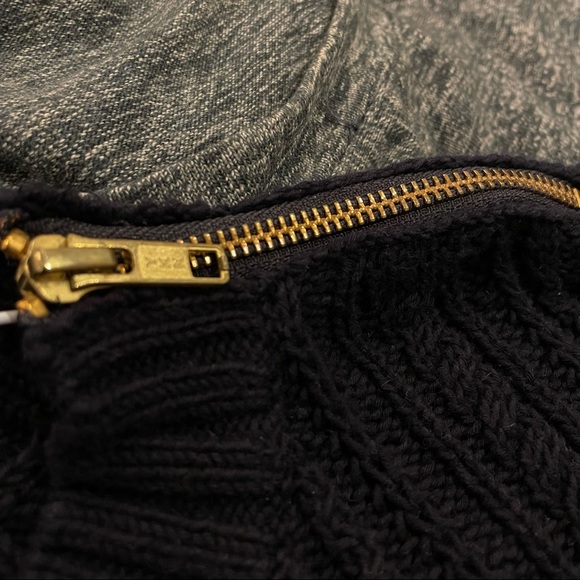 J. Crew Navy Blue Cable Knit Sweater with Zipper - Picture 3 of 4